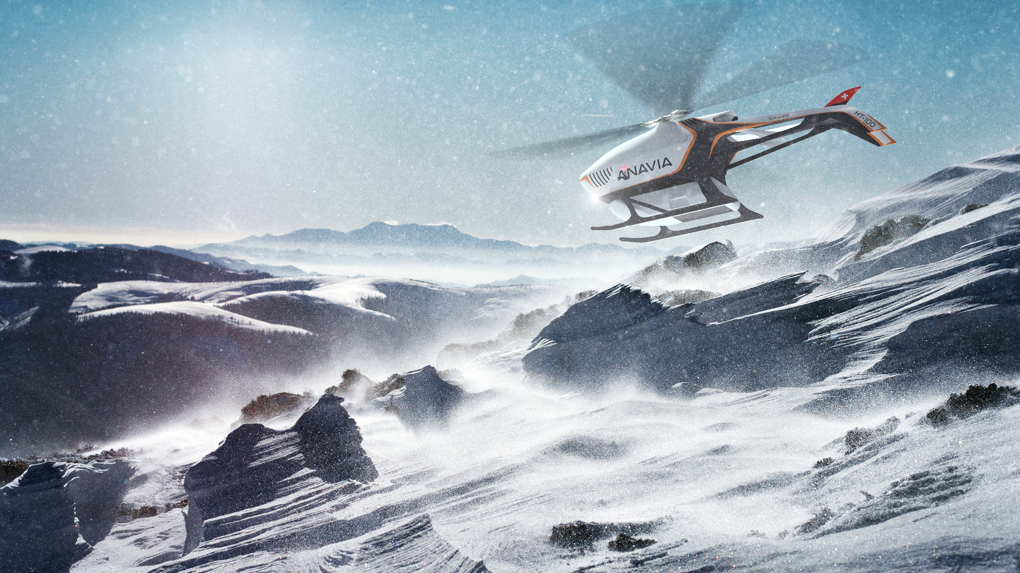 Drohne Berge Winter